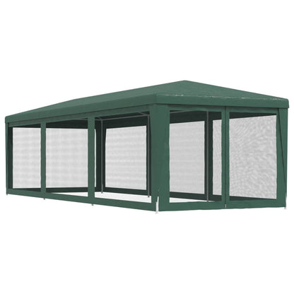 Tenda per Feste con 8 Pareti Laterali in Rete Verde 3x9 m HDPE | homemem39