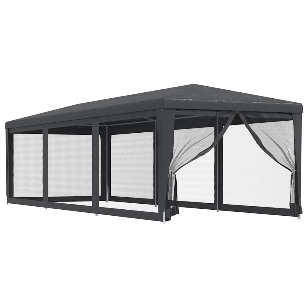 Tenda per Feste con 8 Pareti in Rete Antracite 3x9 m in HDPE