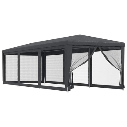 Tenda per Feste con 8 Pareti in Rete Antracite 3x9 m in HDPE