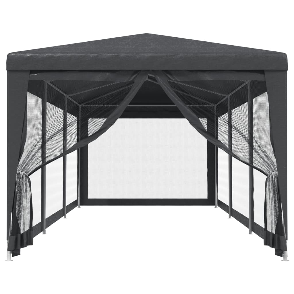 Tenda per Feste con 8 Pareti in Rete Antracite 3x9 m in HDPE | homemem39