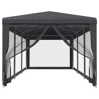 Tenda per Feste con 8 Pareti in Rete Antracite 3x9 m in HDPE | homemem39