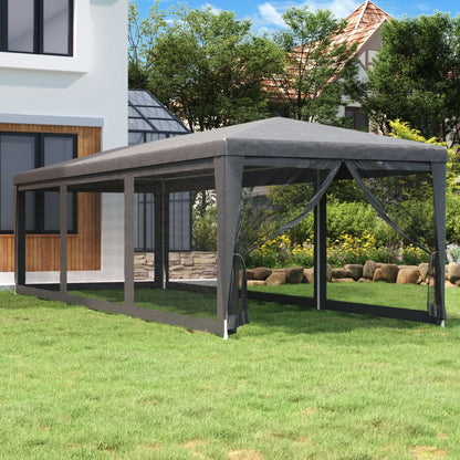 Tenda per Feste con 8 Pareti in Rete Antracite 3x9 m in HDPE | homemem39