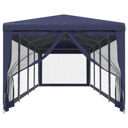 Tenda per Feste con 10 Pareti Laterali in Rete Blu 3x12 m HDPE | homemem39