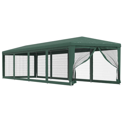 Tenda per Feste con 10 Pareti Laterali in Rete Verde 3x12m HDPE | homemem39