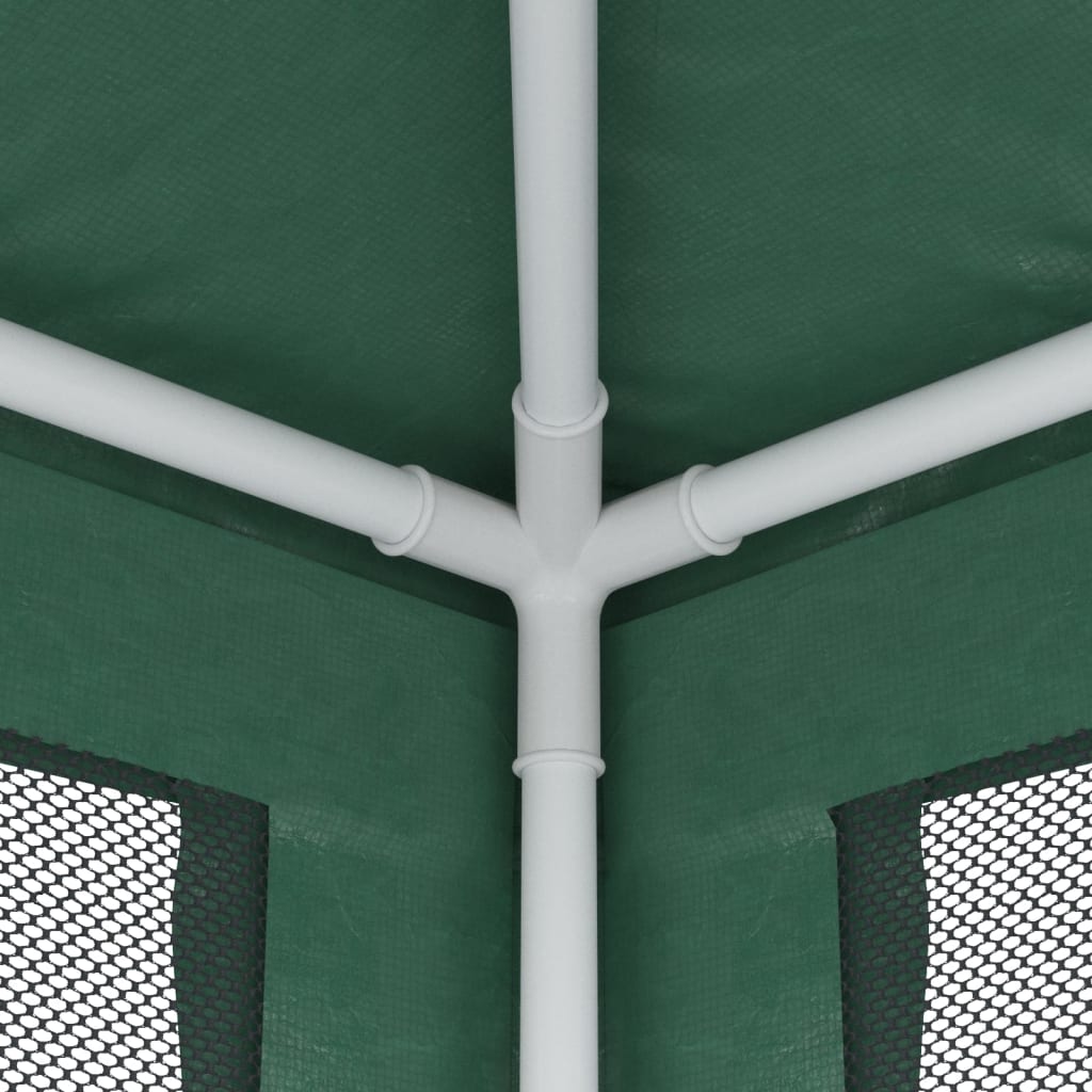 Tenda per Feste con 10 Pareti Laterali in Rete Verde 3x12m HDPE | homemem39