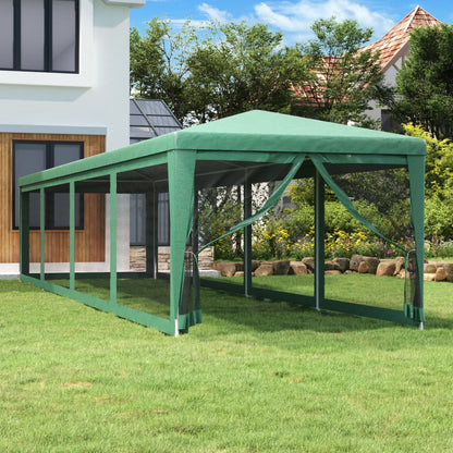 Tenda per Feste con 10 Pareti Laterali in Rete Verde 3x12m HDPE | homemem39