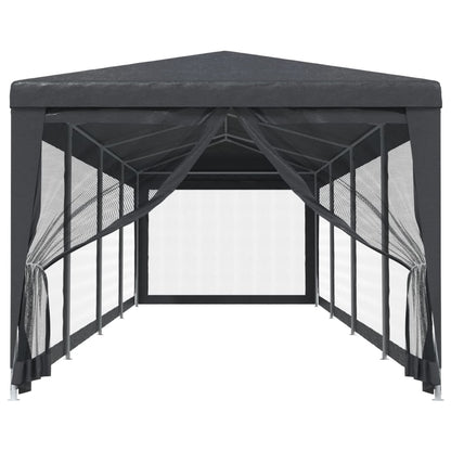 Tenda per Feste con 10 Pareti in Rete Antracite 3x12 m in HDPE | homemem39