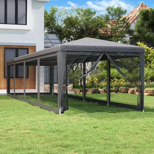 Tenda per Feste con 10 Pareti in Rete Antracite 3x12 m in HDPE | homemem39