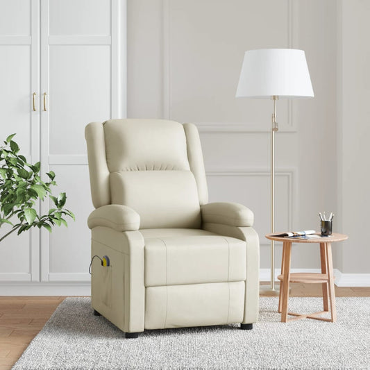 Poltrona Massaggiante Crema in Similpelle | homemem39
