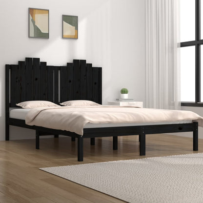 Giroletto Nero in Legno Massello di Pino 140x190 cm | homemem39