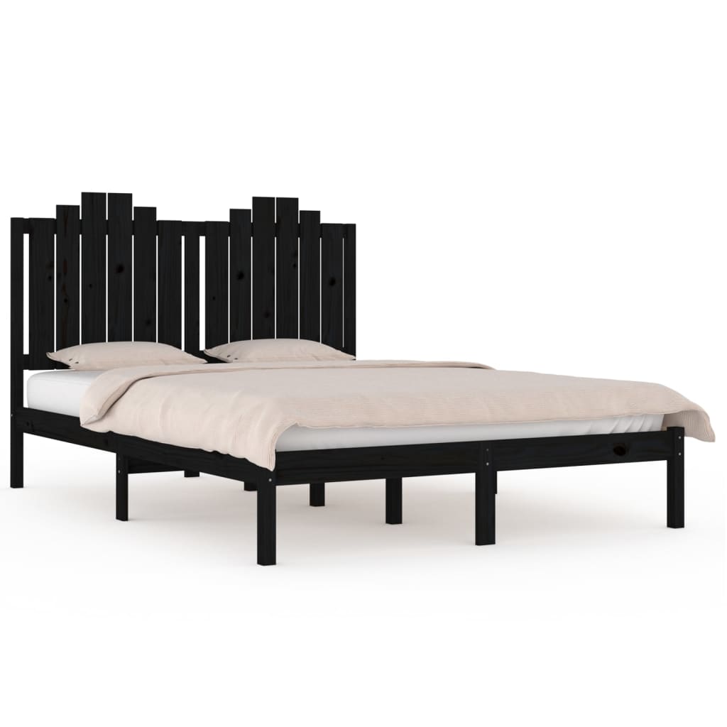 Giroletto Nero in Legno Massello di Pino 200x200 cm | homemem39