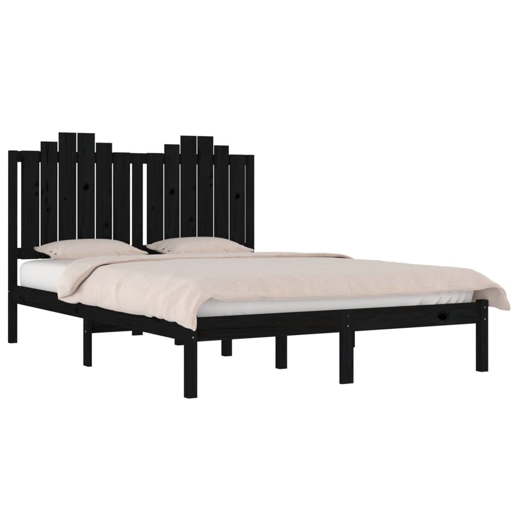 Giroletto Nero in Legno Massello di Pino 200x200 cm | homemem39