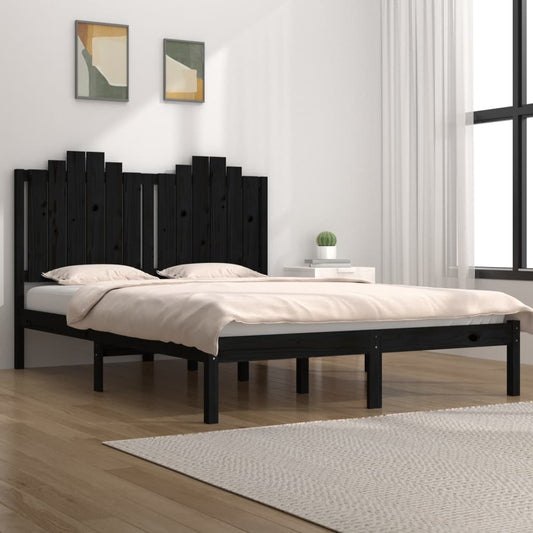 Giroletto Nero in Legno Massello di Pino 200x200 cm | homemem39