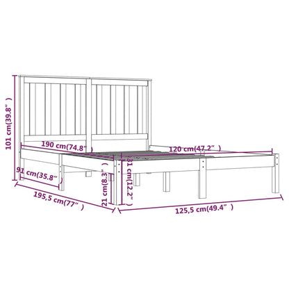 Miele Bed Frame in Solid Wood 120x190 cm Small Double