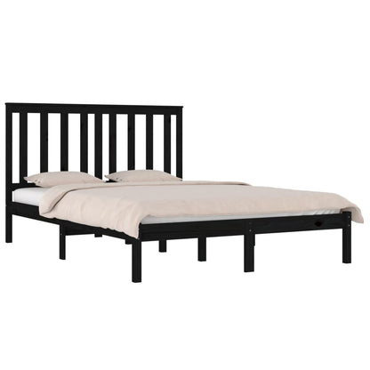 Giroletto Nero in Legno Massello di Pino 140x190 cm | homemem39