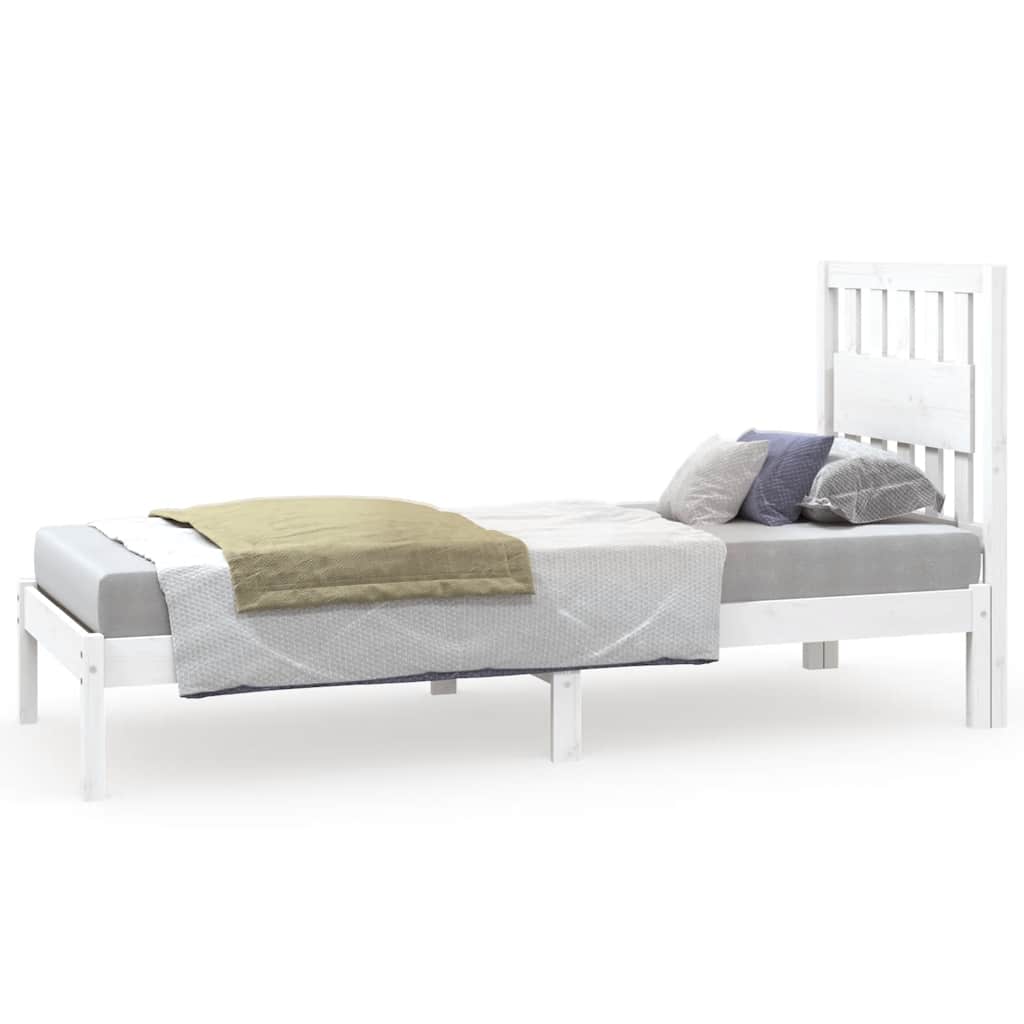 Giroletto in Legno Massello Bianco 75x190 cm Small Single | homemem39
