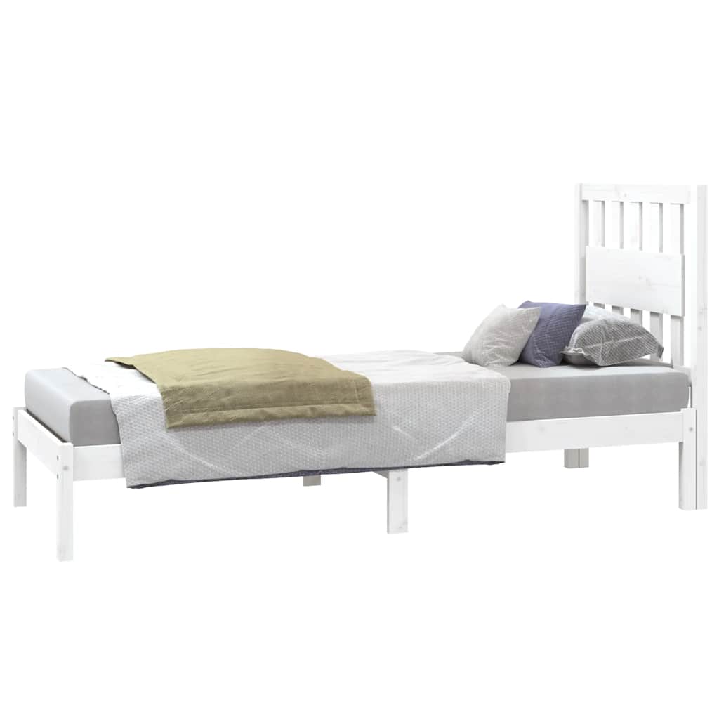 Giroletto in Legno Massello Bianco 75x190 cm Small Single | homemem39