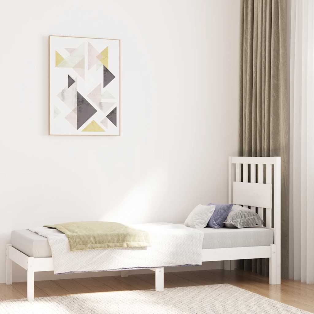 Giroletto in Legno Massello Bianco 75x190 cm Small Single