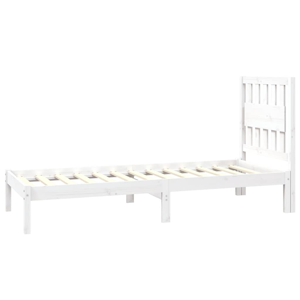 Giroletto in Legno Massello Bianco 75x190 cm Small Single | homemem39