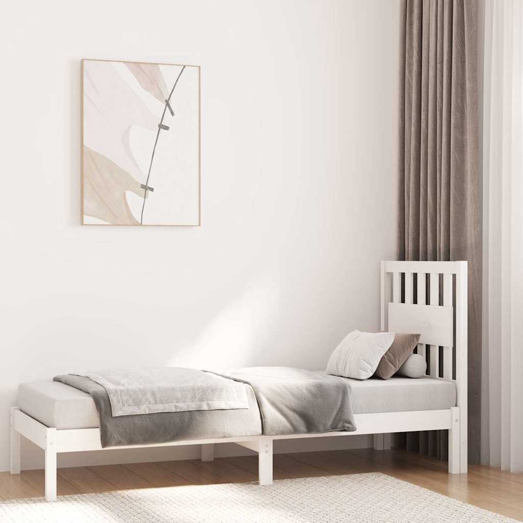 Giroletto in Legno Massello Bianco 75x190 cm Small Single