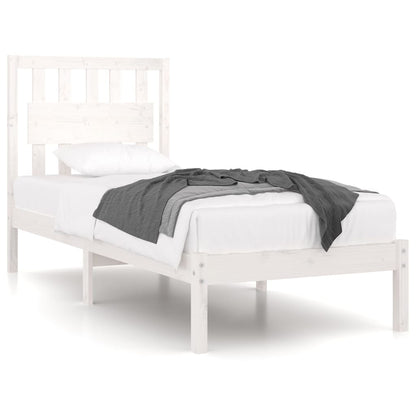 Giroletto Bianco in Legno Massello di Pino 90x190 cm Single | homemem39
