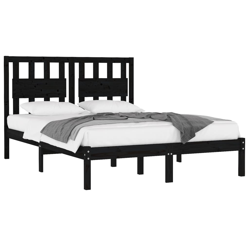 Giroletto Nero in Legno Massello di Pino 140x190 cm | homemem39