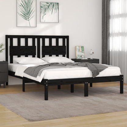 Giroletto Nero in Legno Massello di Pino 140x190 cm | homemem39