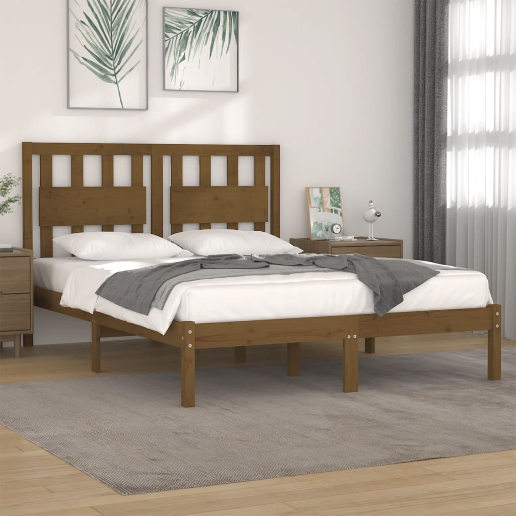 Giroletto senza Materasso Ambra in Legno Massello 200x200 cm | homemem39