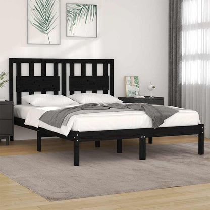 Giroletto Nero in Legno Massello di Pino 200x200 cm | homemem39
