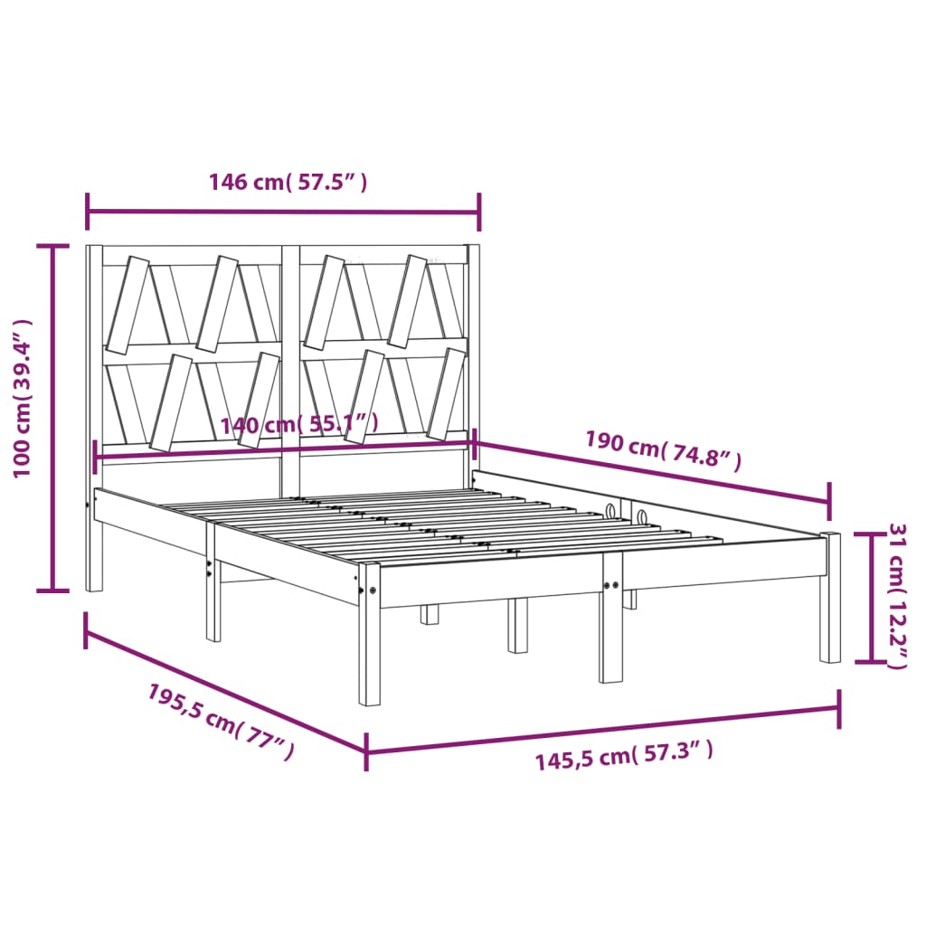 Giroletto in Legno Massello di Pino 140x190 cm | homemem39