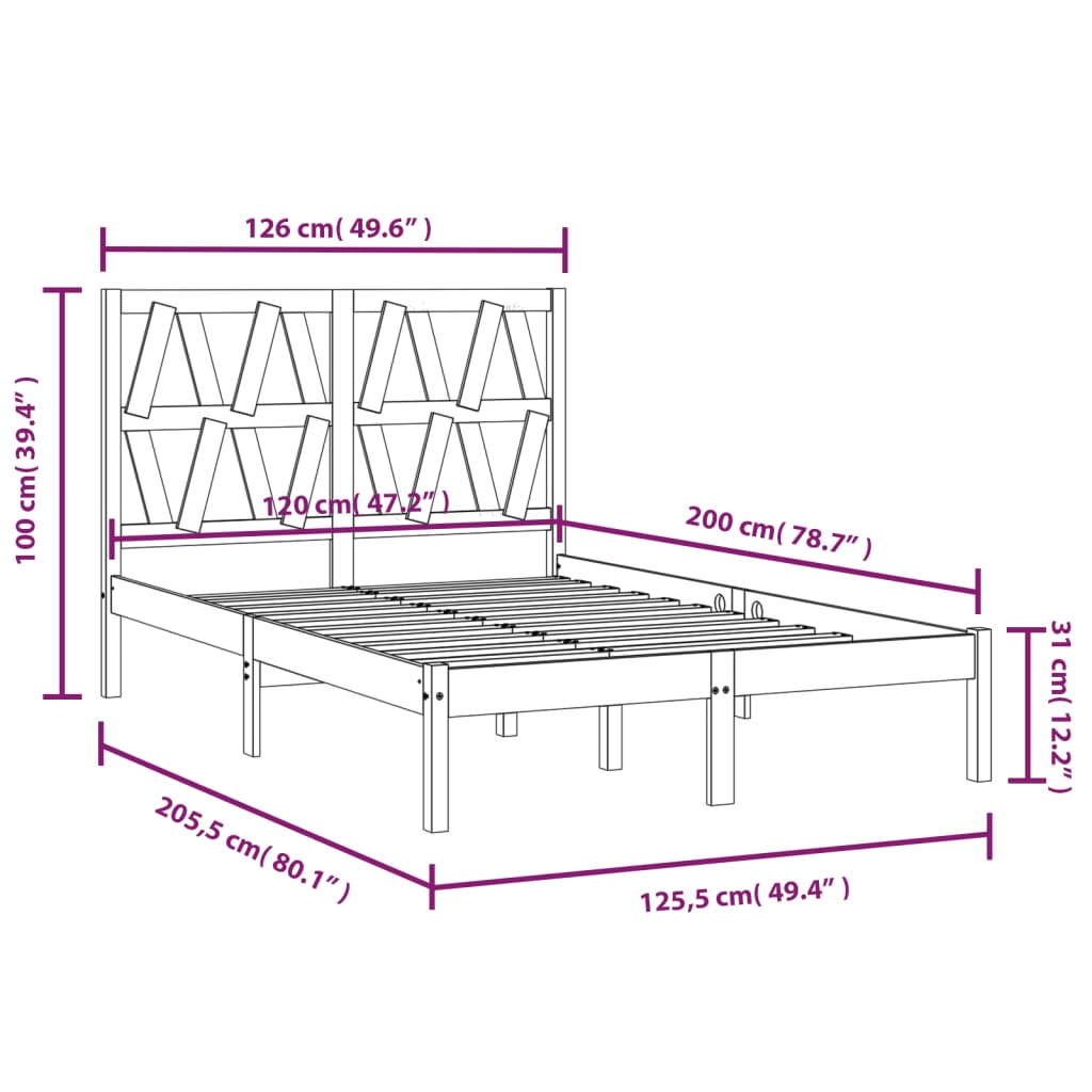 Giroletto in Legno Massello di Pino 120x200 cm | homemem39