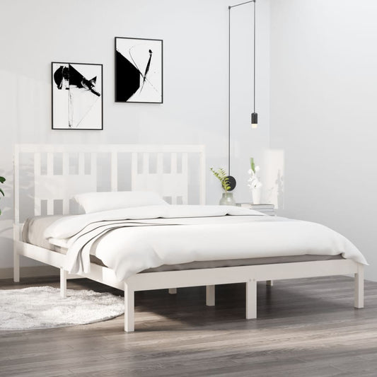 Giroletto Bianco in Legno Massello di Pino 140x200 cm | homemem39
