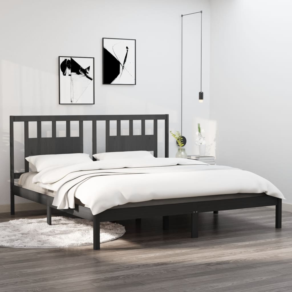 Giroletto Grigio in Legno Massello di Pino 200x200 cm | homemem39