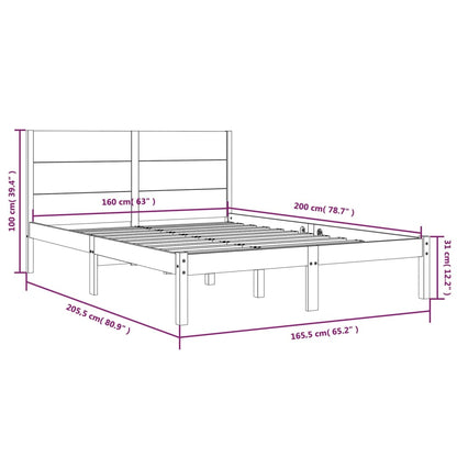 Giroletto senza Materasso 160x200 cm in Legno Massello di Pino | homemem39