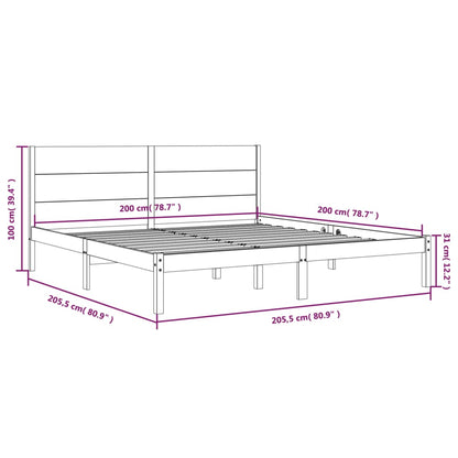 Giroletto senza Materasso 200x200 cm in Legno Massello di Pino | homemem39
