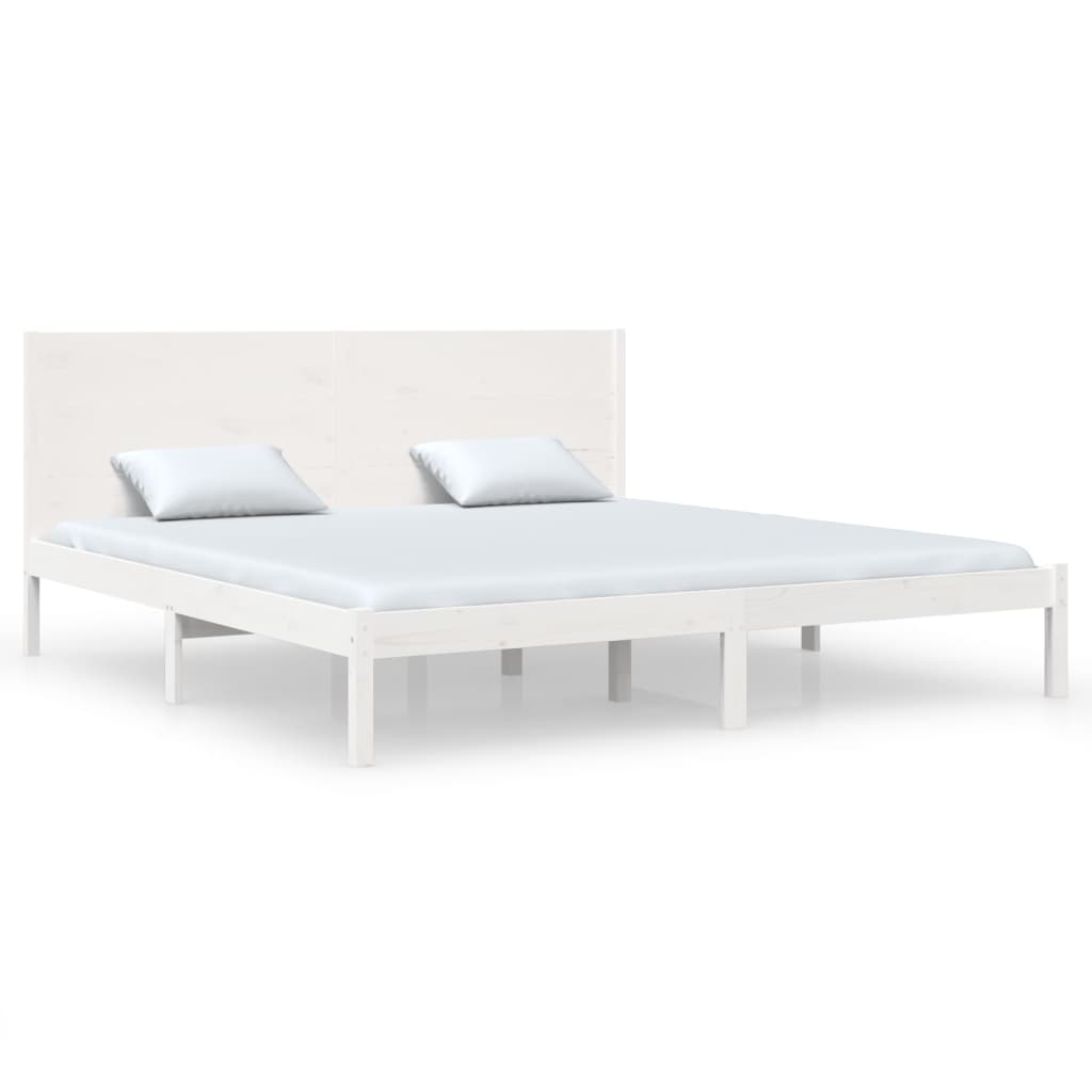 Giroletto senza Materasso Bianco 200x200 cm Legno Massello Pino | homemem39
