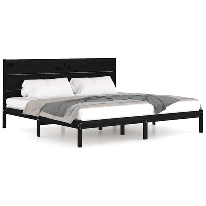 Giroletto Nero in Legno Massello di Pino 200x200 cm | homemem39