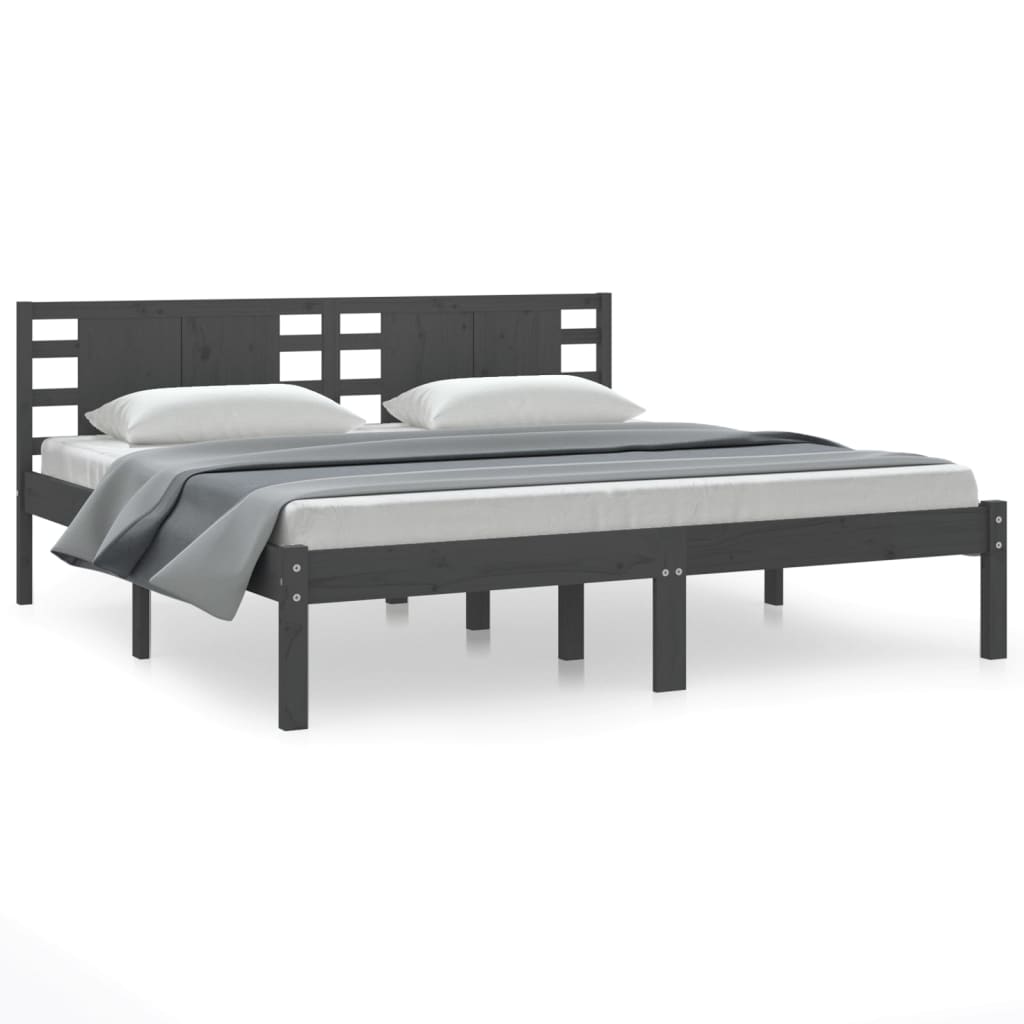 Giroletto Grigio in Legno Massello di Pino 200x200 cm | homemem39