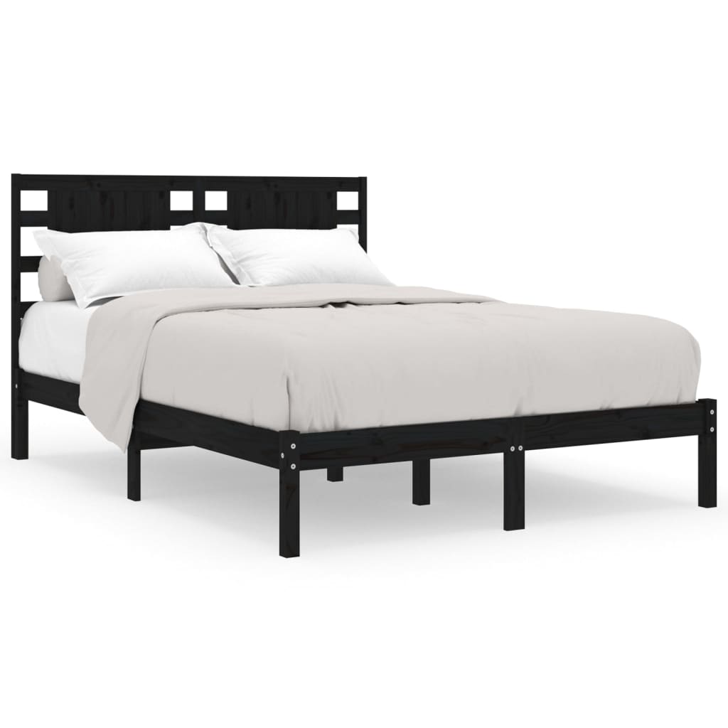 Giroletto Nero in Legno Massello di Pino 200x200 cm | homemem39