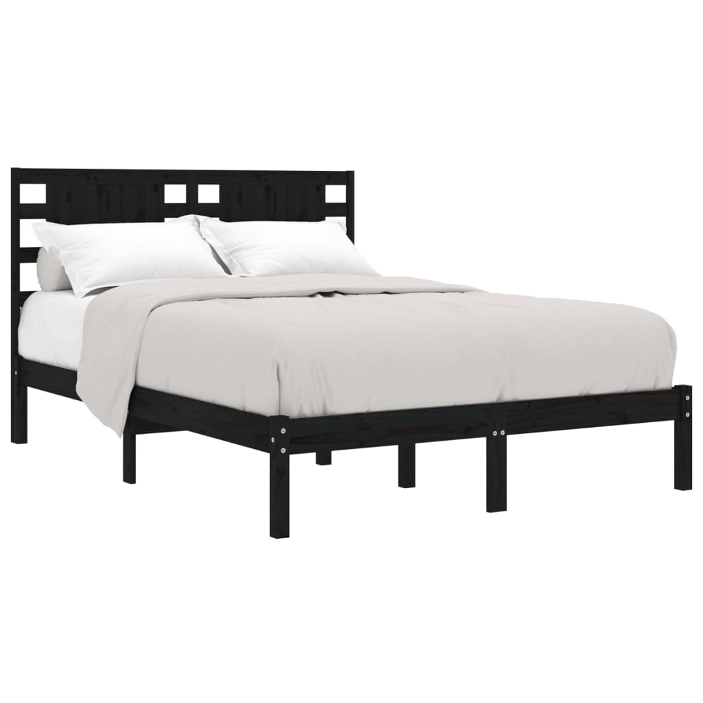 Giroletto Nero in Legno Massello di Pino 200x200 cm | homemem39