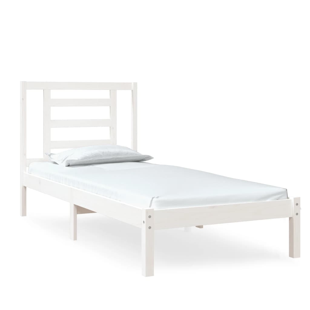 Giroletto Bianco in Legno Massello 75x190 cm Small Single | homemem39