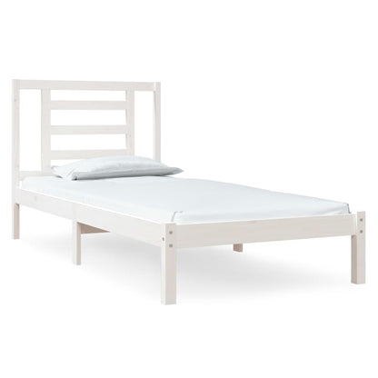 Letto senza Materasso Bianco 90x190 cm in Legno Massello Pino | homemem39