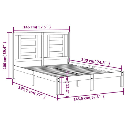 Letto senza Materasso 140x190 cm in Legno Massello di Pino | homemem39