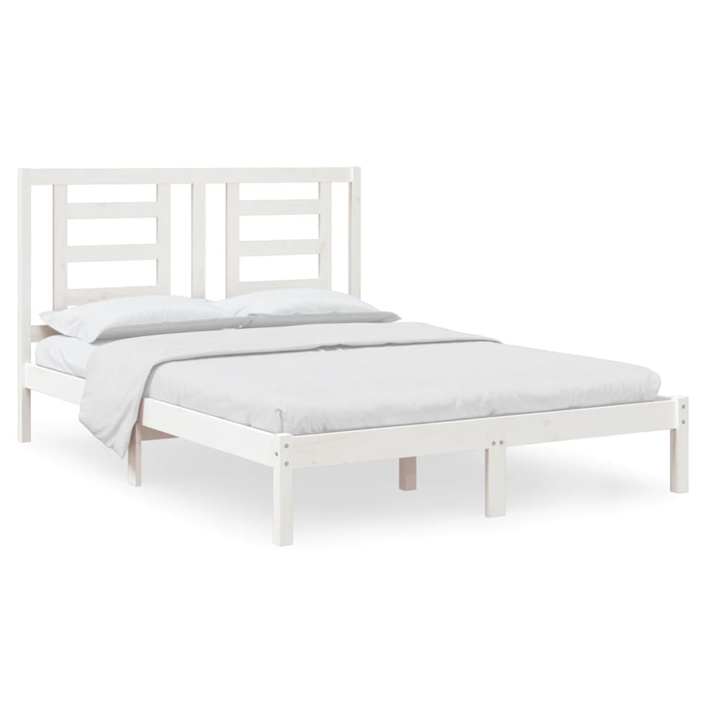 Letto senza Materasso Bianco 140x190 cm Legno Massello di Pino | homemem39
