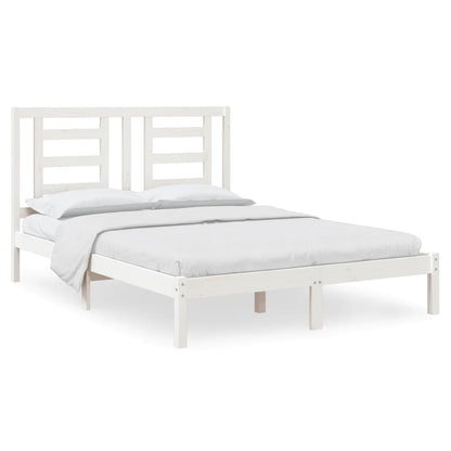 Letto senza Materasso Bianco 140x190 cm Legno Massello di Pino | homemem39