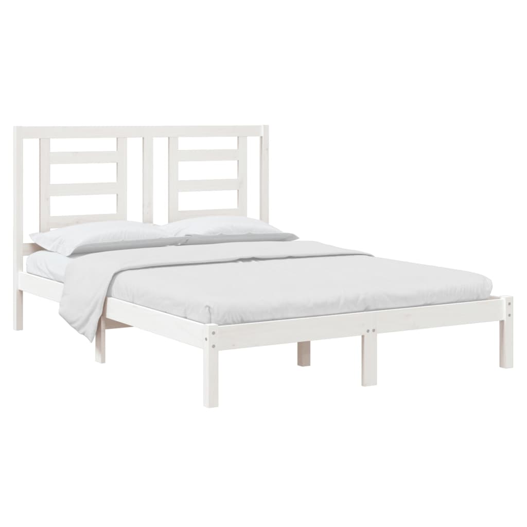 Letto senza Materasso Bianco 140x190 cm Legno Massello di Pino | homemem39