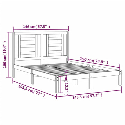 Giroletto Nero in Legno Massello di Pino 140x190 cm | homemem39