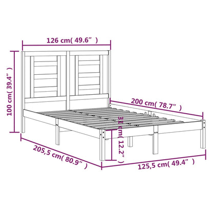 Giroletto senza Materasso 120x200 cm in Legno Massello di Pino | homemem39