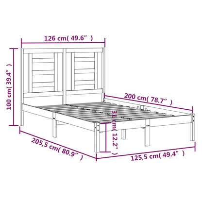 Giroletto senza Materasso Bianco 120x200 cm Legno Massello Pino | homemem39
