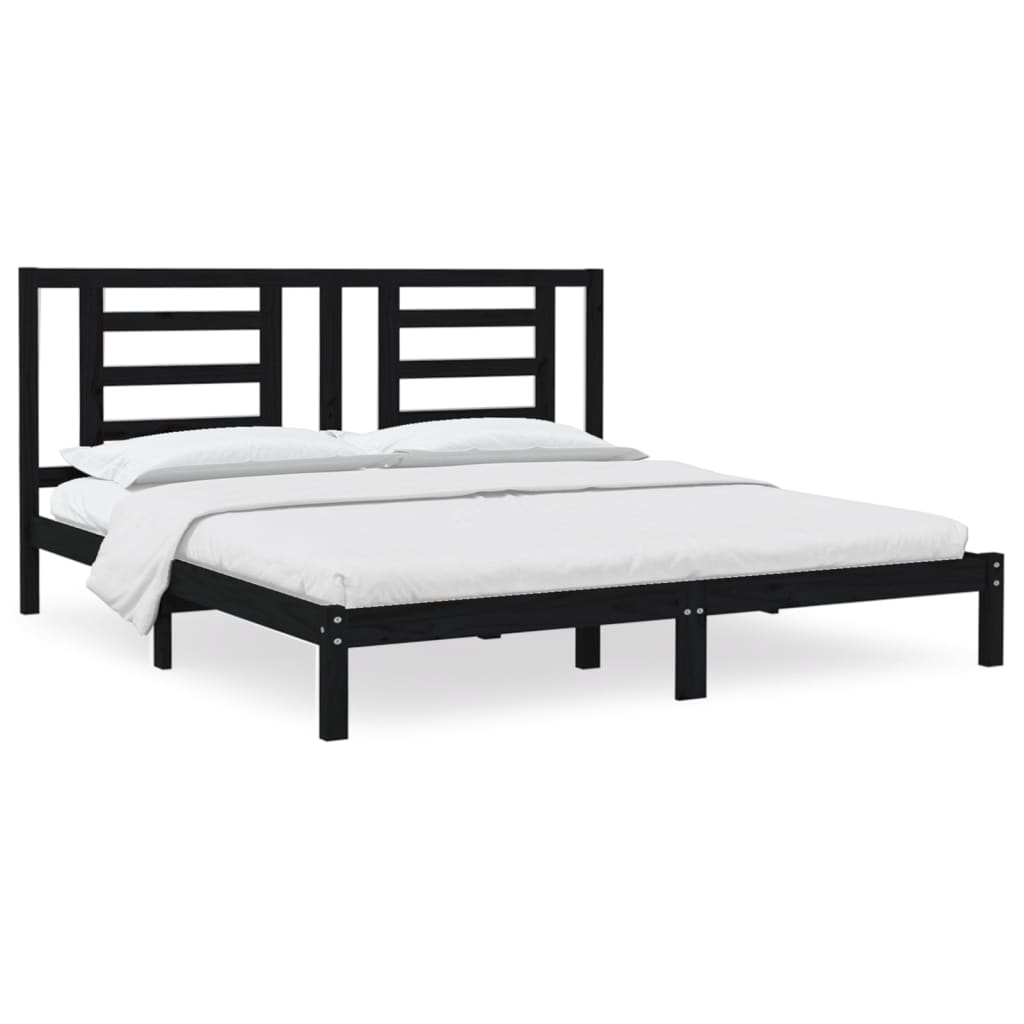Giroletto Nero in Legno Massello di Pino 200x200 cm | homemem39